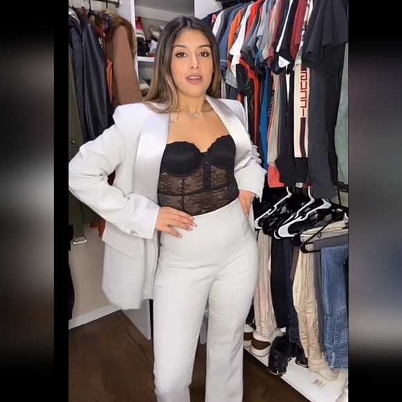 Zara * Satin Effect Blazer Gray size S New - Picture 8 of 12